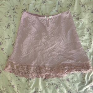 Urban Outfitters Pink Lace Trim Skirt with Bow
